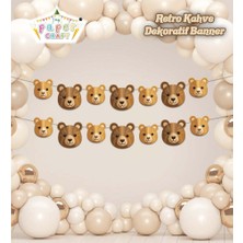 Arya Flowers Garden 3 Paket Dekoratif Banner Retro Kahve Ayıcık Desenli - Parti Süsü