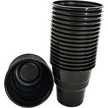 Arya Flowers Garden 2 Paket 25'li Plastik Bardak Siyah - Parti Bardağı