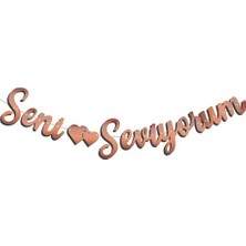 Arya Flowers Garden 3 Paket Kaligrafi Banner Rose Seni Seviyorum - Parti Süsü