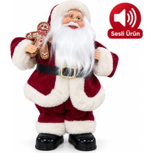 Arya Flowers Garden Alm Maskot 30 cm Noel Baba Ses+Işık - Yılbaşı Süsü