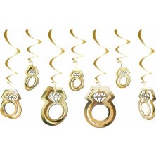 Arya Flowers Garden 2 Paket 3D Tavan Süs Yüzük Gold 11'li - Bekarlığa Veda Partisi