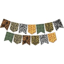 Arya Flowers Garden 3 Paket Zikzak Banner Safari Desenli - Parti Süsü