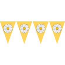 Arya Flowers Garden 5 Paket Üçgen Flama Papatya Tema - Parti Süsü