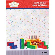 Arya Flowers Garden 2 Paket Masa Üstü Dekor Renkli Bloklar Temalı - Parti Süsü
