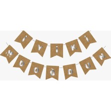 Arya Flowers Garden 3 Paket Kraft Silver Iyi Ki Doğdun Yaldızlı Banner - Doğum Günü Süsü