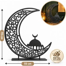 Arya Flowers Garden Metal Büyük Hilal Siyah 70 cm - Parti Süsü