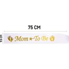 Arya Flowers Garden 2 Paket Kuşak Beyaz Mom To Be Gold - Bekarlığa Veda Partisi