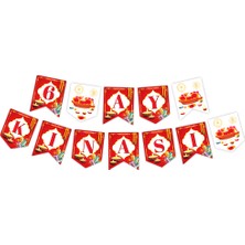 Arya Flowers Garden 3 Paket Zikzak Banner 6 Ay Kınası - Doğum Günü Süsü