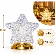Arya Flowers Garden Masa Üstü Kristal Yıldız Lambader 15 cm - Parti Süsü