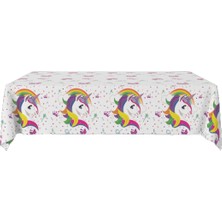 Arya Flowers Garden 3 Paket Plastik Masa Örtüsü Plastik Unicorn 137X210 cm - Parti