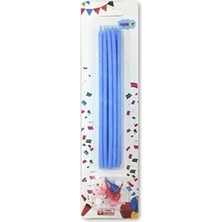 Arya Flowers Garden 3 Paket 15 cm Mavi Mum 10'lu - Doğum Günü Pasta Mumu