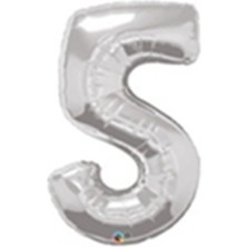 Arya Flowers Garden Silver 5 Rakam 16 Inç Folyo Balon - Parti Balonu