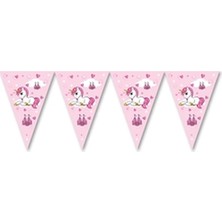 Arya Flowers Garden 5 Paket Üçgen Flama Unicorn - Parti Süsü