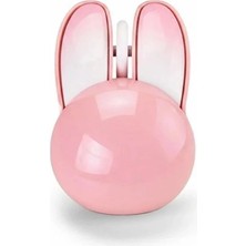 Milas Toptan mt Tavşan Figürlü Kablosuz Mouse Pil Dahil Etiket Hediyeli Pembe