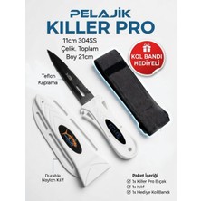 Beyaz Pelajik Killer Pro Dalış Bıçağı - Kol Bandı Hediyeli