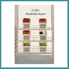 Bt Teknik 6?lı Buzdolabı Organizeri Düzenleyici Çok Amaçlı Dolap Düzenleyici Beyaz 12X30X14 CM-DNY0008-6 Bez