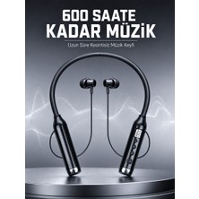 Hace Bazaar Dijital Göstergeli Boyun Tipi Bluetooth Kulaklık Mikrofonlu Çağrı ve Müzik Kontrollü Çift Cihaz Bağlantılı Kulaklık
