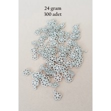 Milas Toptan mt Oya Abiye Bileklik Kolye Pleksi Metalik Plastik Pul Gümüş Renk 24 Gram 300 Adet - BNC588