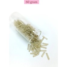 Milas Toptan mt Uzun Boru Kesme Boncuk Çap 2mm Uzunluk 10 mm - 60 Gram - Şeffaf Bej - BNC276