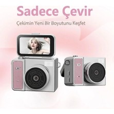 Milas Toptan mt 2k Mini Dijital Retro Video Kamera Flaşlı Dijital Vlog Mini Fotoğraf Makinesi Türkçe Menü Yeşil
