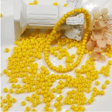 Milas Toptan mt Sarı Renk 4 mm Yaklaşık 1100 Adet / 100 Gram Cam Boncuk Oya Yazma Bileklik ve Kolye