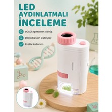 Hace Bazaar Çocuklar Için Taşınabilir Bilim Mikroskobu 80X-200X Büyütme ve LED Aydınlatma