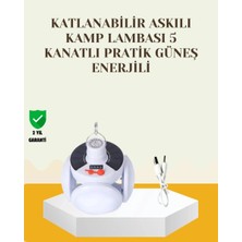 Milas Toptan 10 Güneş Paneliyle Şarj Olan Katlanabilir LED Çadır Lambası – 5 Kademeli Aydınlatma