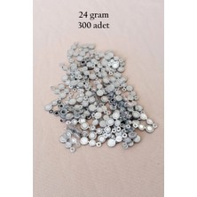 Milas Toptan 10 Oya Abiye Bileklik Kolye Pleksi Metalik Plastik Pul Gümüş Renk 24 Gram 300 Adet - BNC560