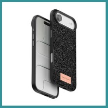Bt Teknik Onegif iPhone 17 Uyumlu Air Uyumlu Bright Simli Kapak - Siyah Bez