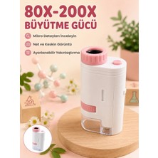 Hace Bazaar Eğitici Taşınabilir Mikroskop  Ayarlanabilir Focus, LED Işık ve 80X-200X Yakınlaştırma