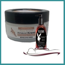 Bt Teknik Playboy Three Brand Whitening Cream 4 Adet Arnavut Kremi 50 ml Aklık Kremi ile 120ML Masaj Yağı Bez