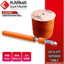 Retro Qport Q-CATO2R 23AWG 0,58MM Kesit 500M Turuncu Cat6 Outdoor Kablo (500 Metre)