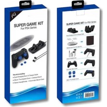 Happy Trend 4 Uyumlu Aksesuar Seti Ps4 Şarj Standı Vertical Stand Kulaklık Silikon Kılıf