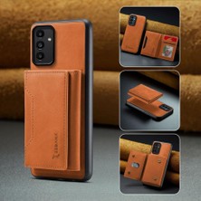 Happy Trend Samsung Galaxy A35 5g ile Uyumlu Kılıf Zebana 2in1 Elite Class Cüzdanlı Deri Kılıf Kahverengi