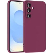 Happy Trend Samsung Galaxy S26 Fe ile Uyumlu Kılıf Silikon Esnek Içi Kadife Kamera Lens Korumalı Mat Renkli Ince Tarz Kapak Mara Mürdüm