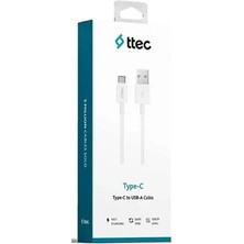 Retro Ttec Type-C USB 2.0 1.2 M 2DK12B Beyaz Şarj Kablosu