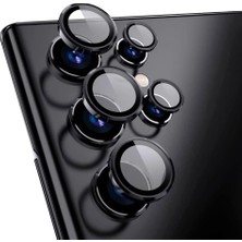 Happy Trend S23 Ultra Ile Uyumlu Lens Koruyucu Kolay Tak Çıkar Ergonomik Ince Tasarım Kırılma ve Çizilme Önleyici Cmconan Kamera Koruyucu Siyah