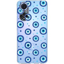 Happy Trend Huawei Nova 9 ile Uyumlu Nazar Boncuğu 1 Baskılı Kamera Korumalı Şeffaf Silikon Kılıf