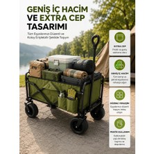Milas Toptan mt Geniş Iç Hacimli Fren Sistemli Katlanabilir Kamp ve Piknik Arabası