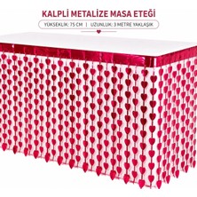 Milas Toptan mt Kalpli Metalize Masa Eteği Kırmızı 75X300 cm