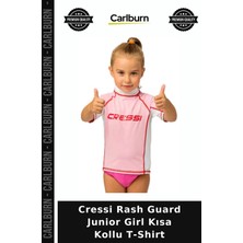 Carlburn Delux Serisi Cressi Rash Guard Junior Girl Kısa Kollu T-Shirt Çocuk Kıyafeti Yüzücü Üst Güneş Tşört