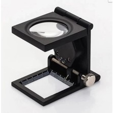 Meks NIKULA-28X28 mm Katlanır Sayaçlı Metal Lüp, 2 LED Işıklı Büyüteç Tekstil TH9005A ( Bayi Depom )