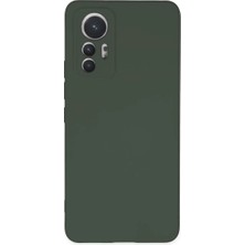 Milas Toptan mt Xiaomi Mi 12 Lite Kılıf Nano Içi Kadife Silikon - Koyu Yeşil