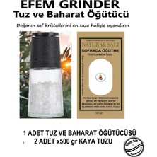 Efem Tuz Baharat Öğütücüsü ve Rafine Edilmemiş 2X500  Gram Kaya tuzu