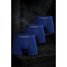 Meca Erkek Rahat Esnek Seamless 3 Lü Lacivert Boxer