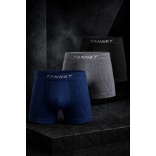 Meca Erkek Rahat Esnek Seamless 3 Lü Boxer Füme