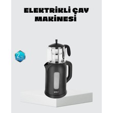 Meks Sinbo Elektrikli Çay Makinesi 1. 7 L Su Isıtıcı ve Cam Demlikli Güvenli Kullanım - Bayi Depom