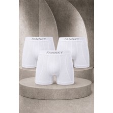 Meca Erkek Casual Comfort Günlük 3 Lü Beyaz Boxer