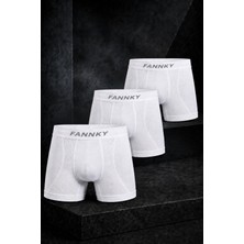 Meca Erkek Rahat Esnek Seamless 3 Lü Beyaz Boxer