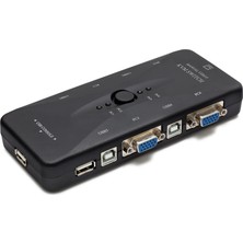 Milas Toptan mt VGA USB Kvm Swıtch 4 In 1 Out + 4 Port USB Console - Sıyah HD230